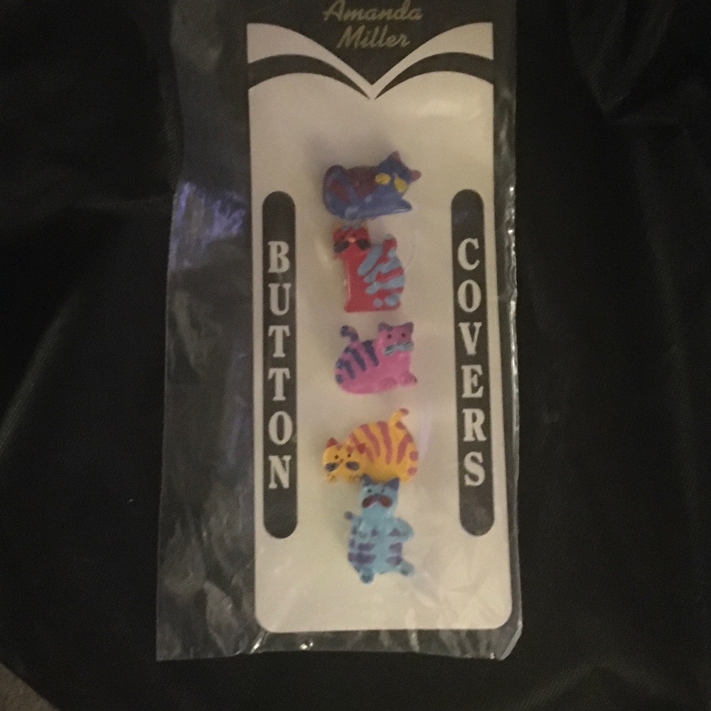 Colorful Cat Button Covers